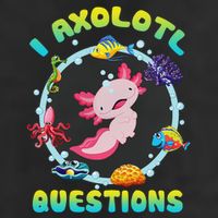 Kawaii I Axolotl Questions Funny Axolotl Lover Cute Axolotl  7 Panel Mesh Trucker Snapback Hat