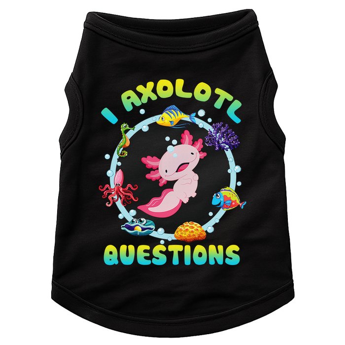 Kawaii I Axolotl Questions Funny Axolotl Lover Cute Axolotl  Doggie Tank