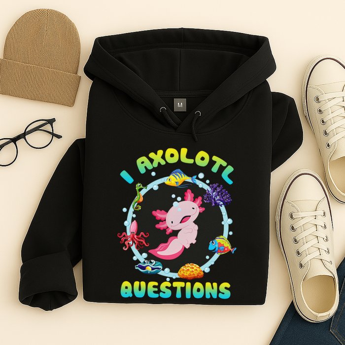 Kawaii I Axolotl Questions Funny Axolotl Lover Cute Axolotl  Hoodie