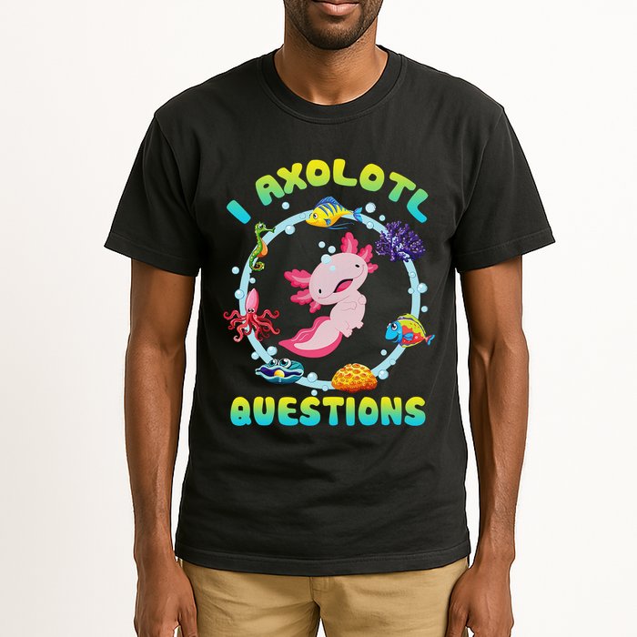 Kawaii I Axolotl Questions Funny Axolotl Lover Cute Axolotl  Tall T-Shirt
