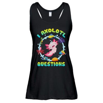 Kawaii I Axolotl Questions Funny Axolotl Lover Cute Axolotl  Ladies Essential Flowy Tank