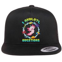 Kawaii I Axolotl Questions Funny Axolotl Lover Cute Axolotl  Flatbill Hat