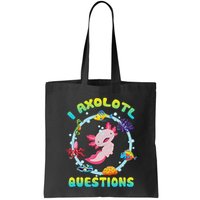 Kawaii I Axolotl Questions Funny Axolotl Lover Cute Axolotl  Bag