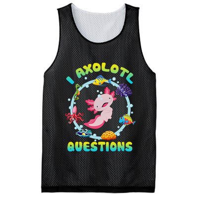 Kawaii I Axolotl Questions Funny Axolotl Lover Cute Axolotl  Mesh Reversible Basketball Jersey Tank