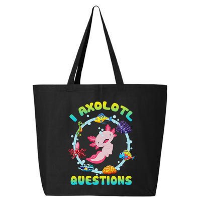 Kawaii I Axolotl Questions Funny Axolotl Lover Cute Axolotl  25L Jumbo Tote