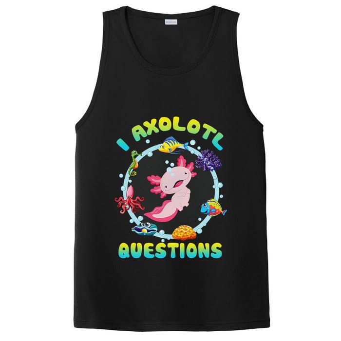 Kawaii I Axolotl Questions Funny Axolotl Lover Cute Axolotl  PosiCharge Competitor Tank