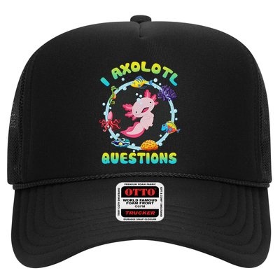 Kawaii I Axolotl Questions Funny Axolotl Lover Cute Axolotl  Trucker Hat