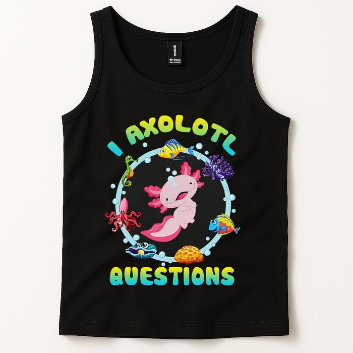 Kawaii I Axolotl Questions Funny Axolotl Lover Cute Axolotl  Tank Top