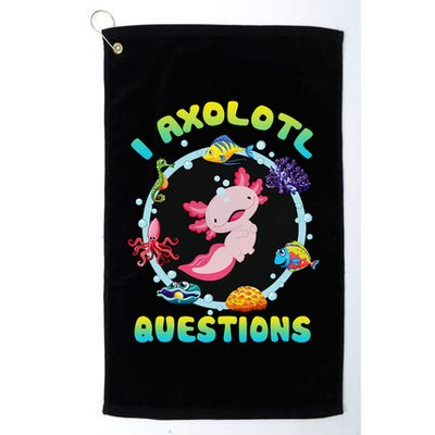 Kawaii I Axolotl Questions Funny Axolotl Lover Cute Axolotl  Golf Towel