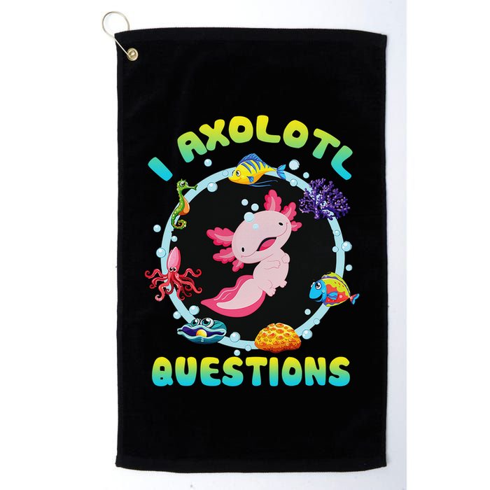 Kawaii I Axolotl Questions Funny Axolotl Lover Cute Axolotl  Golf Towel