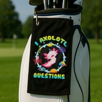 Kawaii I Axolotl Questions Funny Axolotl Lover Cute Axolotl  Golf Towel