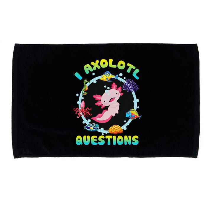 Kawaii I Axolotl Questions Funny Axolotl Lover Cute Axolotl  Microfiber Hand Towel