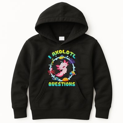 Kawaii I Axolotl Questions Funny Axolotl Lover Cute Axolotl  Kids Hoodie