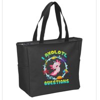 Kawaii I Axolotl Questions Funny Axolotl Lover Cute Axolotl  Zip Tote Bag