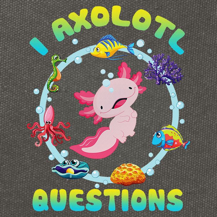 Kawaii I Axolotl Questions Funny Axolotl Lover Cute Axolotl  Cotton Canvas Backpack