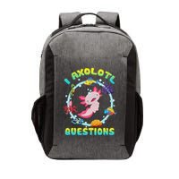 Kawaii I Axolotl Questions Funny Axolotl Lover Cute Axolotl  Vector Backpack
