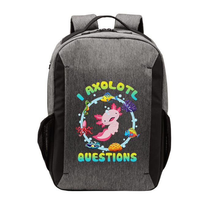 Kawaii I Axolotl Questions Funny Axolotl Lover Cute Axolotl  Vector Backpack