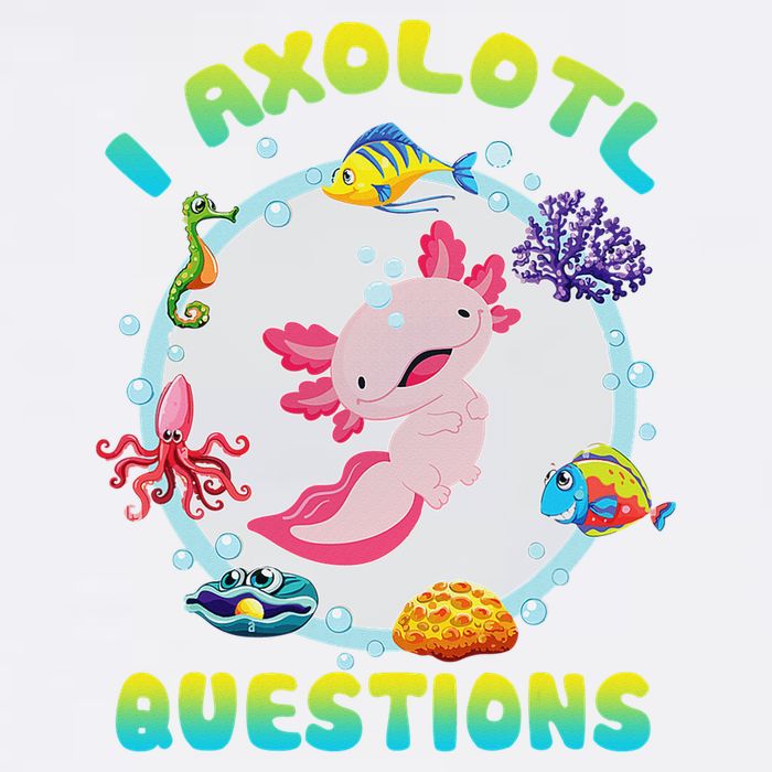 Kawaii I Axolotl Questions Funny Axolotl Lover Cute Axolotl  Garment-Dyed Sweatshirt