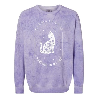 Karma Is A Cat Purring In My Lap Colorblast Crewneck Sweatshirt