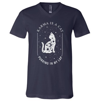 Karma Is A Cat Purring In My Lap V-Neck T-Shirt