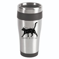 Karma is a Cat purring in my Lap Cat Lover 16oz Travel Tumbler