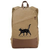 Karma is a Cat purring in my Lap Cat Lover Cotton Canvas Backpack