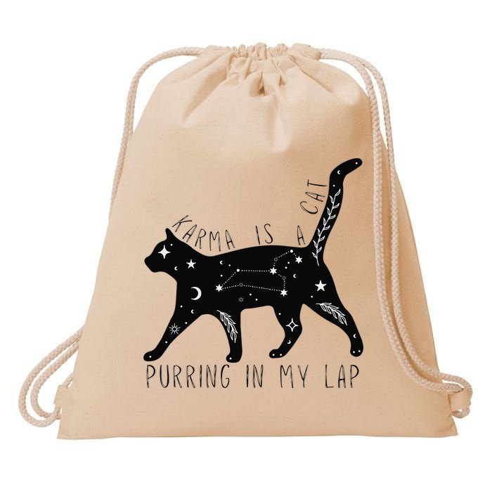 Karma is a Cat purring in my Lap Cat Lover Drawstring Bag