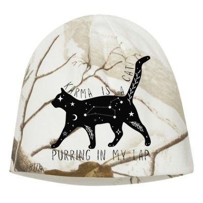 Karma is a Cat purring in my Lap Cat Lover Kati - Camo Knit Beanie