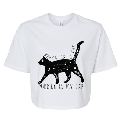 Karma is a Cat purring in my Lap Cat Lover Bella+Canvas Jersey Crop Tee