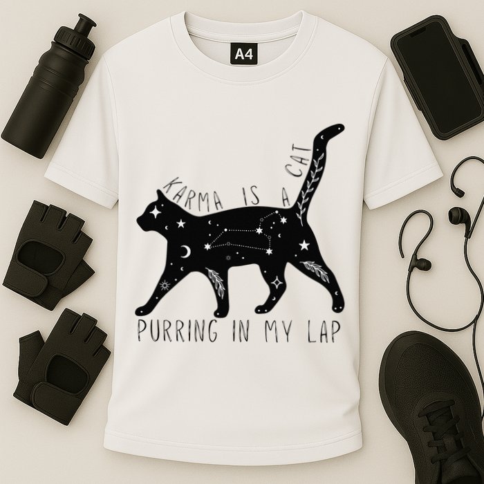 Karma is a Cat purring in my Lap Cat Lover Performance Shirt