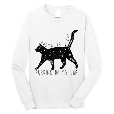 Karma is a Cat purring in my Lap Cat Lover Long Sleeve Shirt