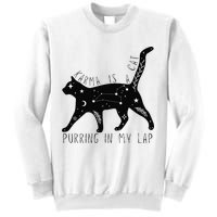 Karma is a Cat purring in my Lap Cat Lover Sweatshirt