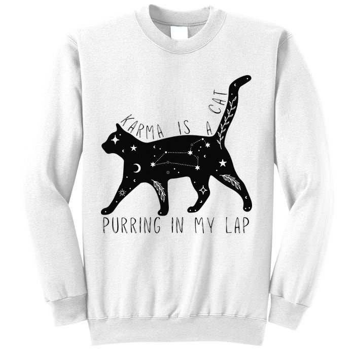 Karma is a Cat purring in my Lap Cat Lover Sweatshirt