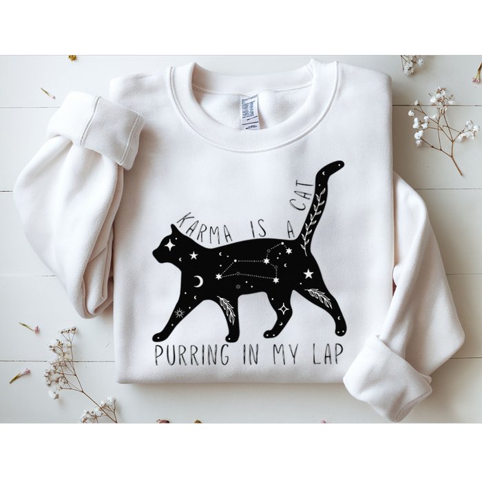 Karma is a Cat purring in my Lap Cat Lover Sweatshirt