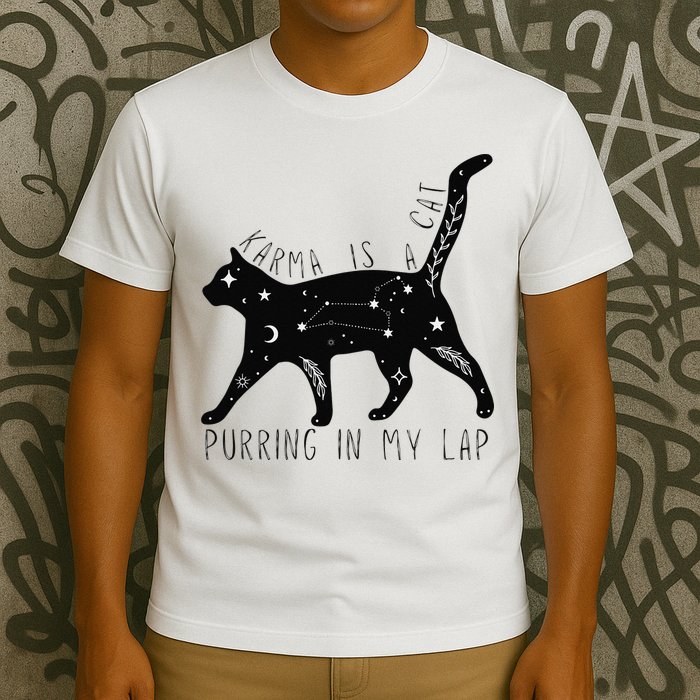 Karma is a Cat purring in my Lap Cat Lover T-Shirt