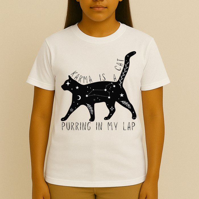 Karma is a Cat purring in my Lap Cat Lover T-Shirt