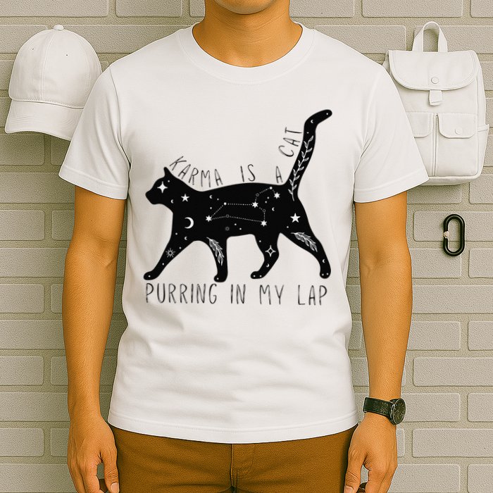 Karma is a Cat purring in my Lap Cat Lover T-Shirt