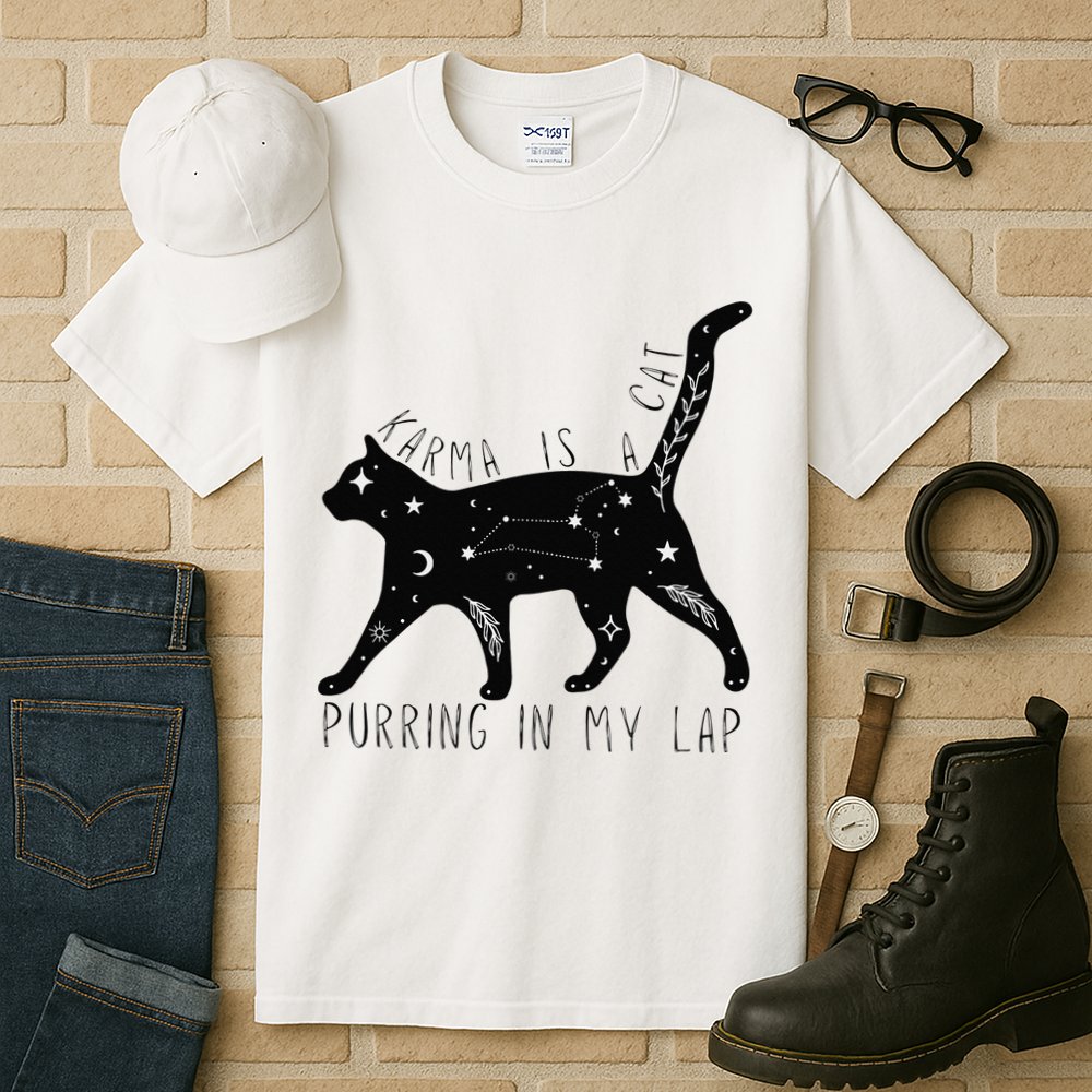 Karma is a Cat purring in my Lap Cat Lover Tall T-Shirt