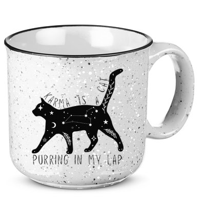Karma is a Cat purring in my Lap Cat Lover 15oz Campfire Ceramic Mug