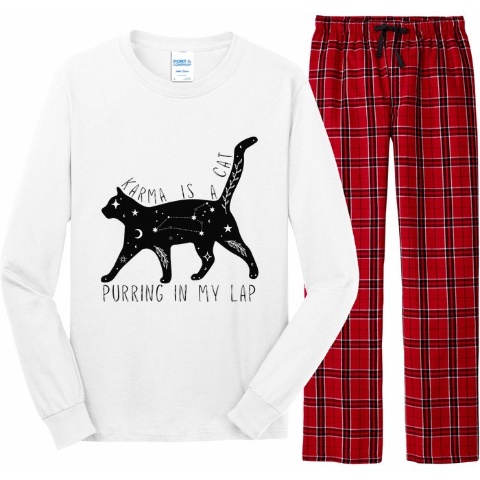 Karma is a Cat purring in my Lap Cat Lover Long Sleeve Pajama Set