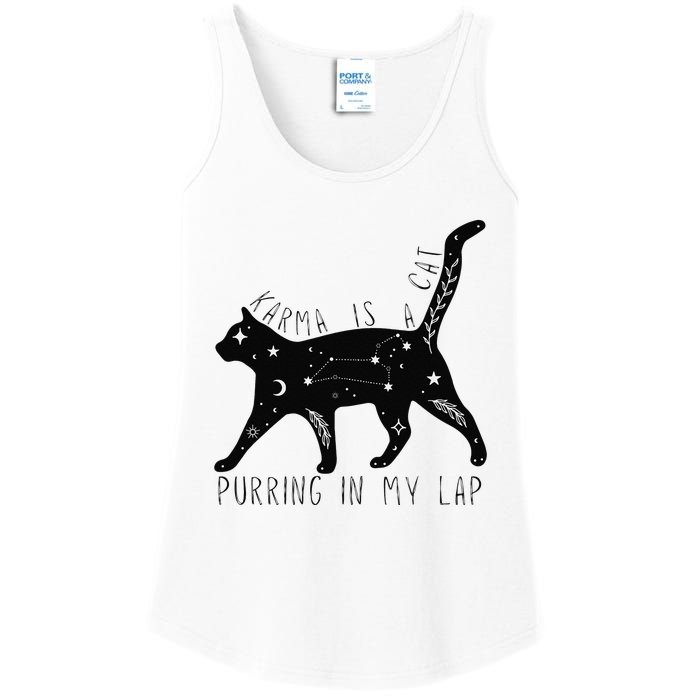 Karma is a Cat purring in my Lap Cat Lover Ladies Essential Tank