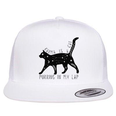 Karma is a Cat purring in my Lap Cat Lover Flatbill Hat