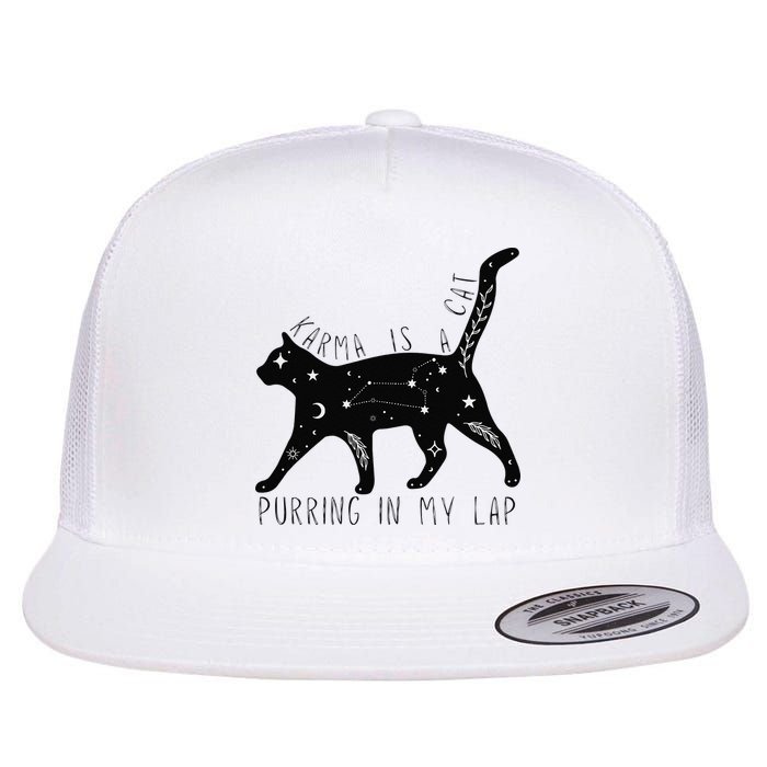 Karma is a Cat purring in my Lap Cat Lover Flatbill Hat
