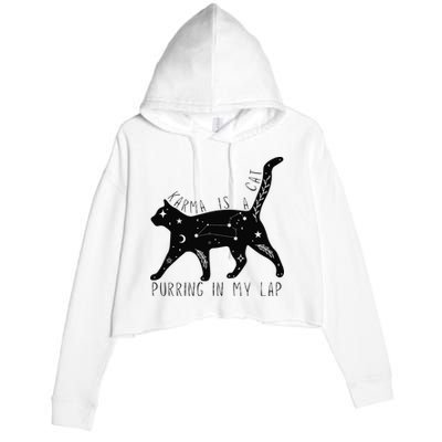Karma is a Cat purring in my Lap Cat Lover Crop Fleece Hoodie