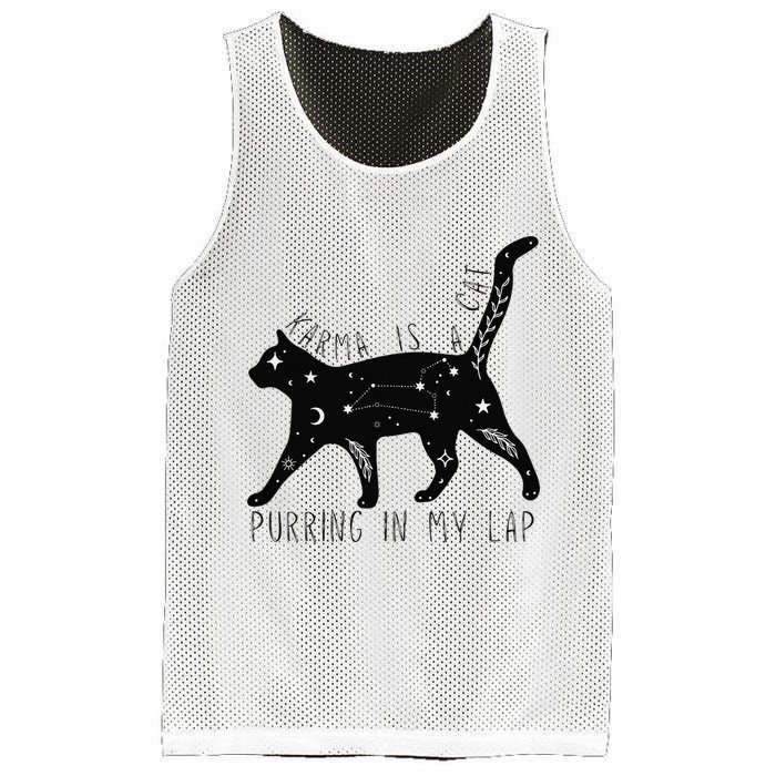 Karma is a Cat purring in my Lap Cat Lover Mesh Reversible Basketball Jersey Tank