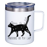 Karma is a Cat purring in my Lap Cat Lover 12oz Stainless Steel Coffee Mug