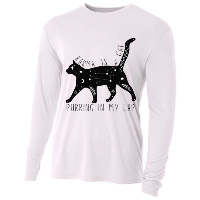 Karma is a Cat purring in my Lap Cat Lover Cooling Performance Long Sleeve Crew