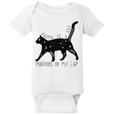 Karma is a Cat purring in my Lap Cat Lover Baby Bodysuit