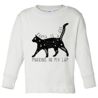 Karma is a Cat purring in my Lap Cat Lover Toddler Long Sleeve Shirt