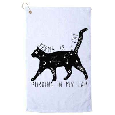 Karma is a Cat purring in my Lap Cat Lover Platinum Collection Golf Towel